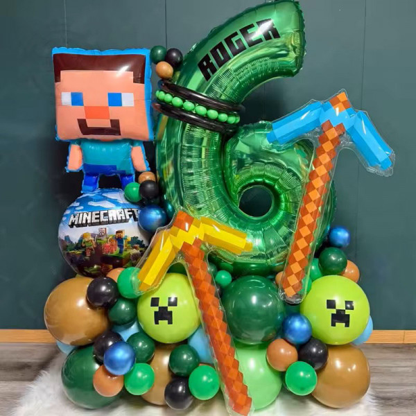 80x Narozeninové nafukovací balónky Minecraft