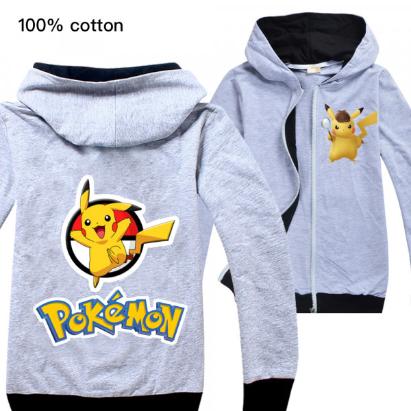 Tepláková bunda na zip Pikachu Gray