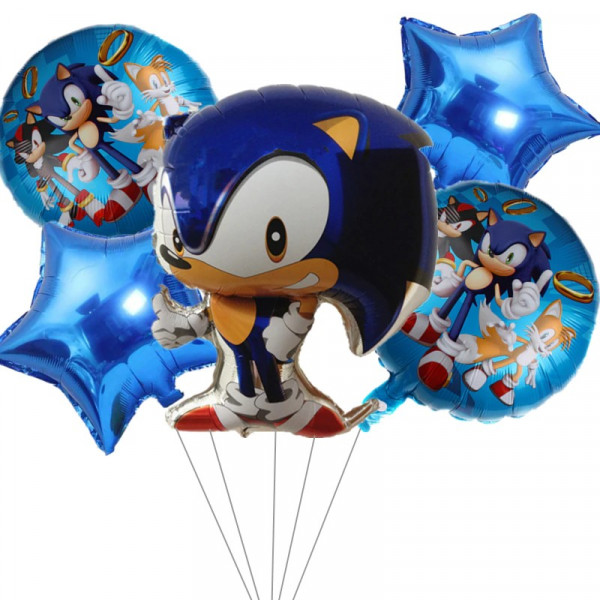 5x Sonic inflatable balloons