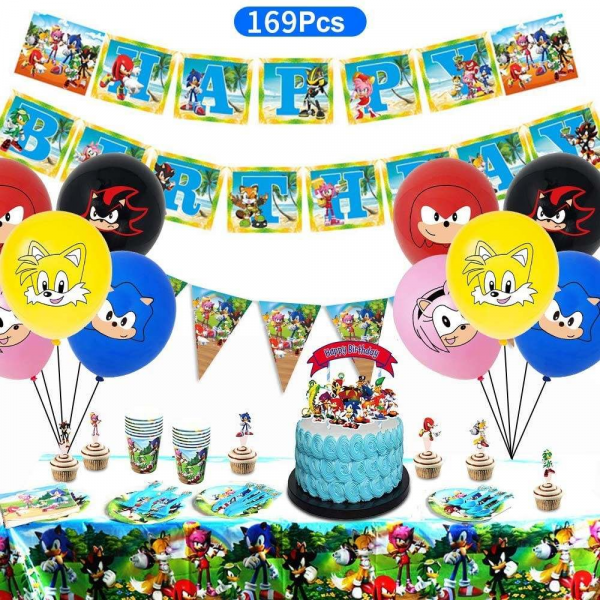 Kids birthday party decoration set Sonic