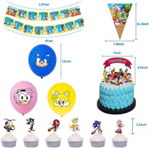 Dětské párty narozeninové dekorace set Sonic