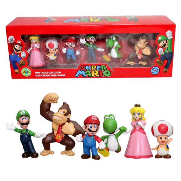 Figurky Super Mario Bros 6 kusů v krabici