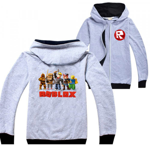 Roblox Gray Zipped Sweatshirt Jacket