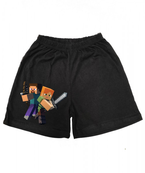 Kraťasy Minecraft II černé s pruhem